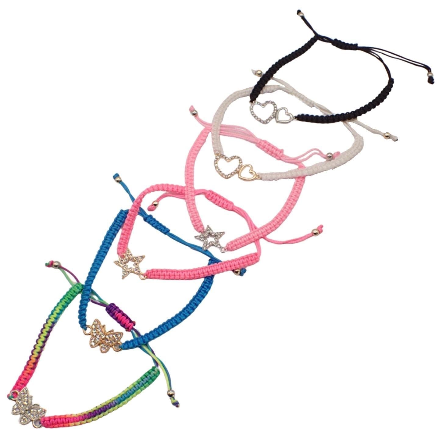 Girls Adjustable Corded String Bracelet